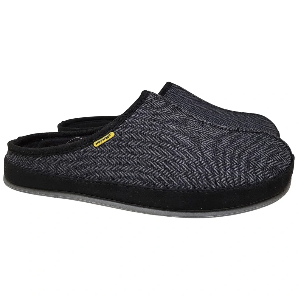 Deer Stags Men Wherever Slip On Mule Slippers Size US 8W Black Tweed
